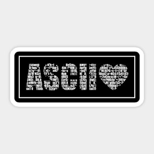 I Love Ascii! Sticker